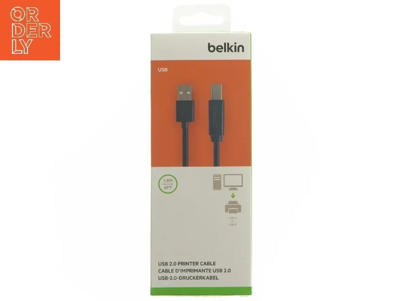 Billede 1 - USB 2.0 printerkabel fra Belkin (str. 21x8 cm)