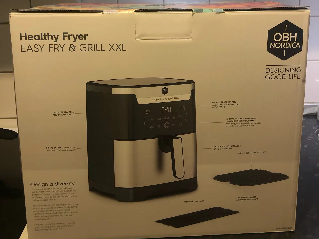 Billede 1 - HELT NY og UÅBNET OBH Nordica Easy Fry & Grill XXL