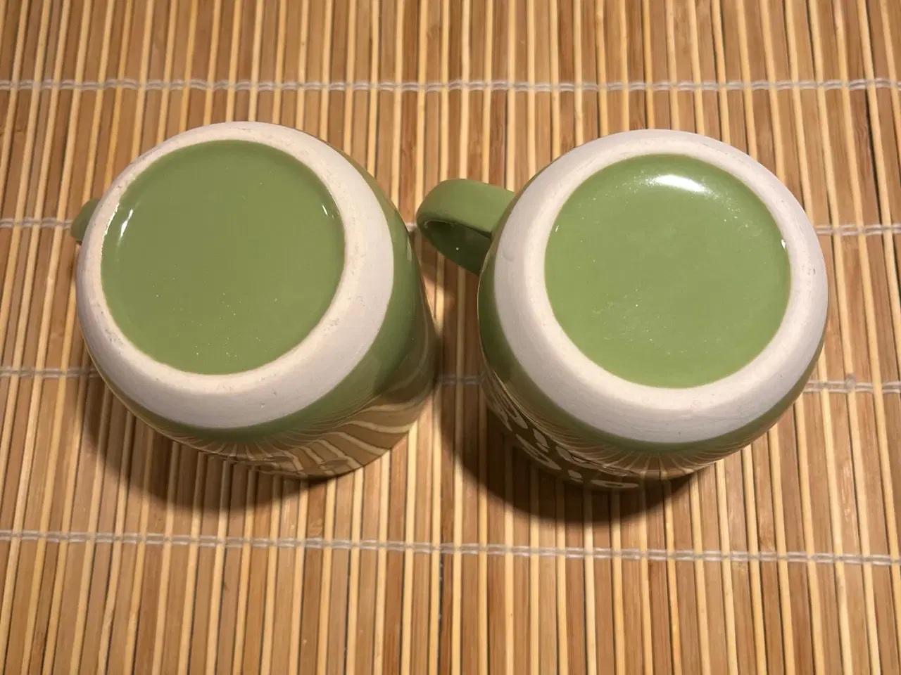 Billede 4 - Fine "Dig & Mig" krus i grønt stentøj