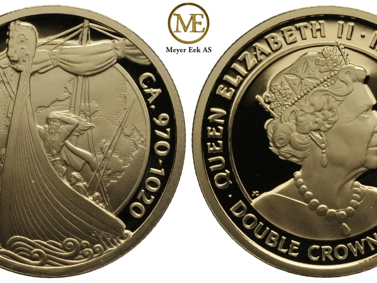 Billede 5 - Leiv Eriksson myntsæt, guld medalja 7,78 gr. (375)
