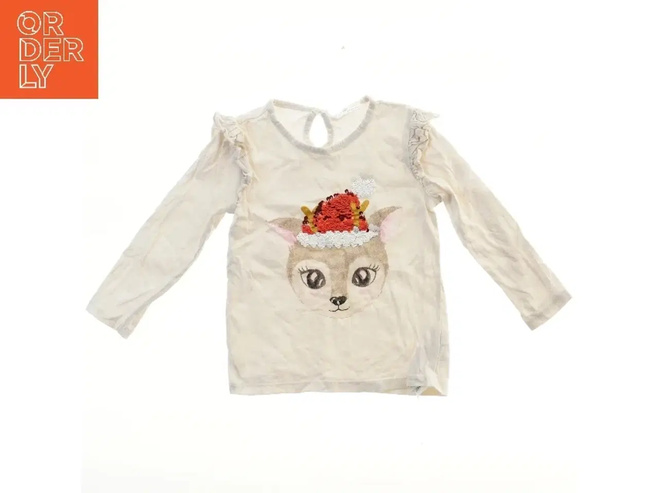 Billede 1 - Langærmet julebluse med dyremotiv fra So Cute (str. 98)