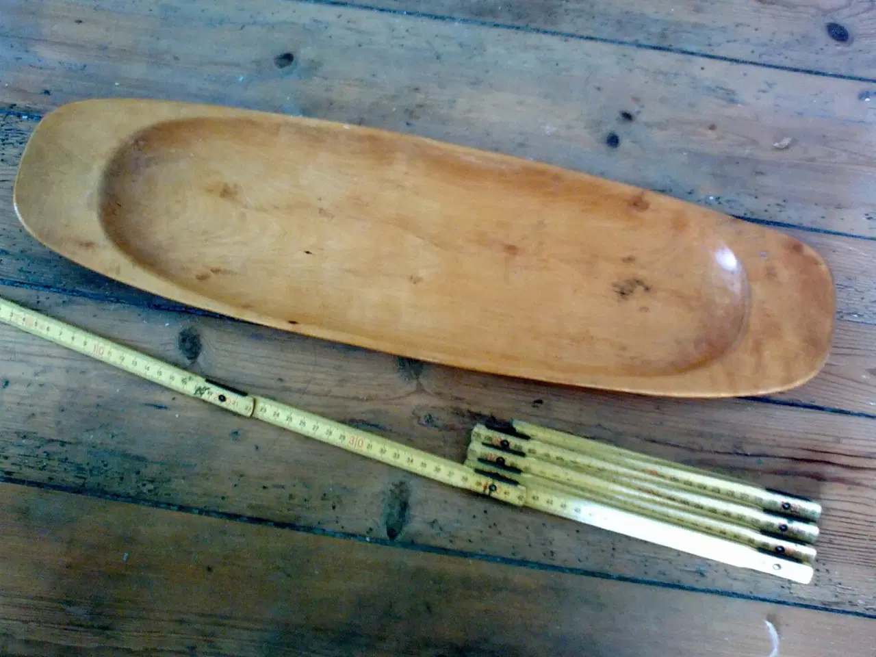 Billede 1 - Norge HÅNDLAVET langfad i birk planke fad