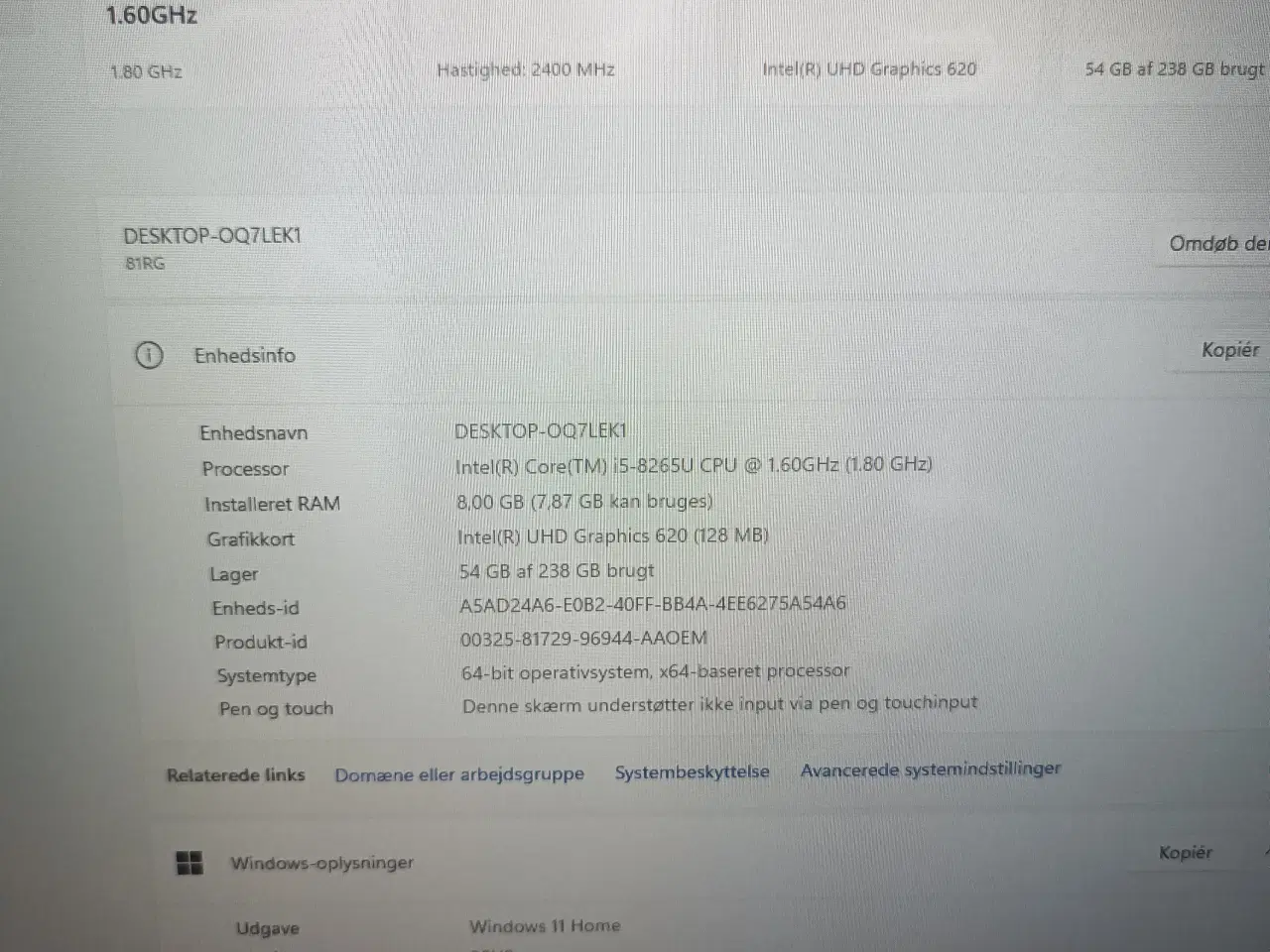 Billede 9 - Lenovo 17,3" skærm 256Gb nvme 8Gb ddr4