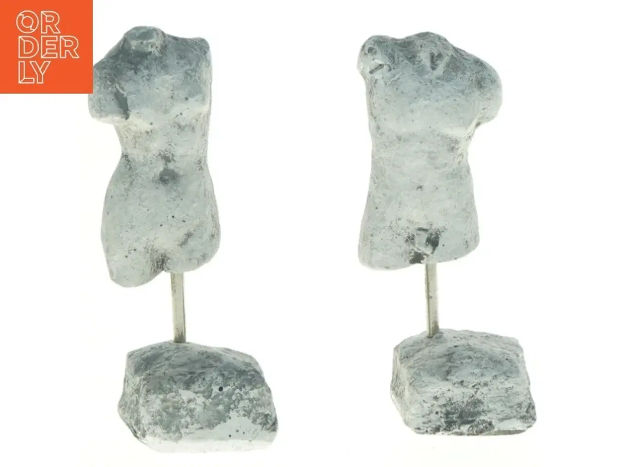 Billede 1 - Gipsskulptur af torso - 2 stk (str. 14,5 x, 6 cm og 15 x 6 cm)