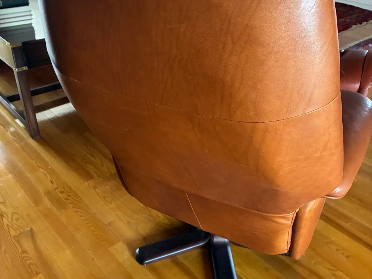 Billede 2 - Lænestol - decliner - cognacfarvet læder