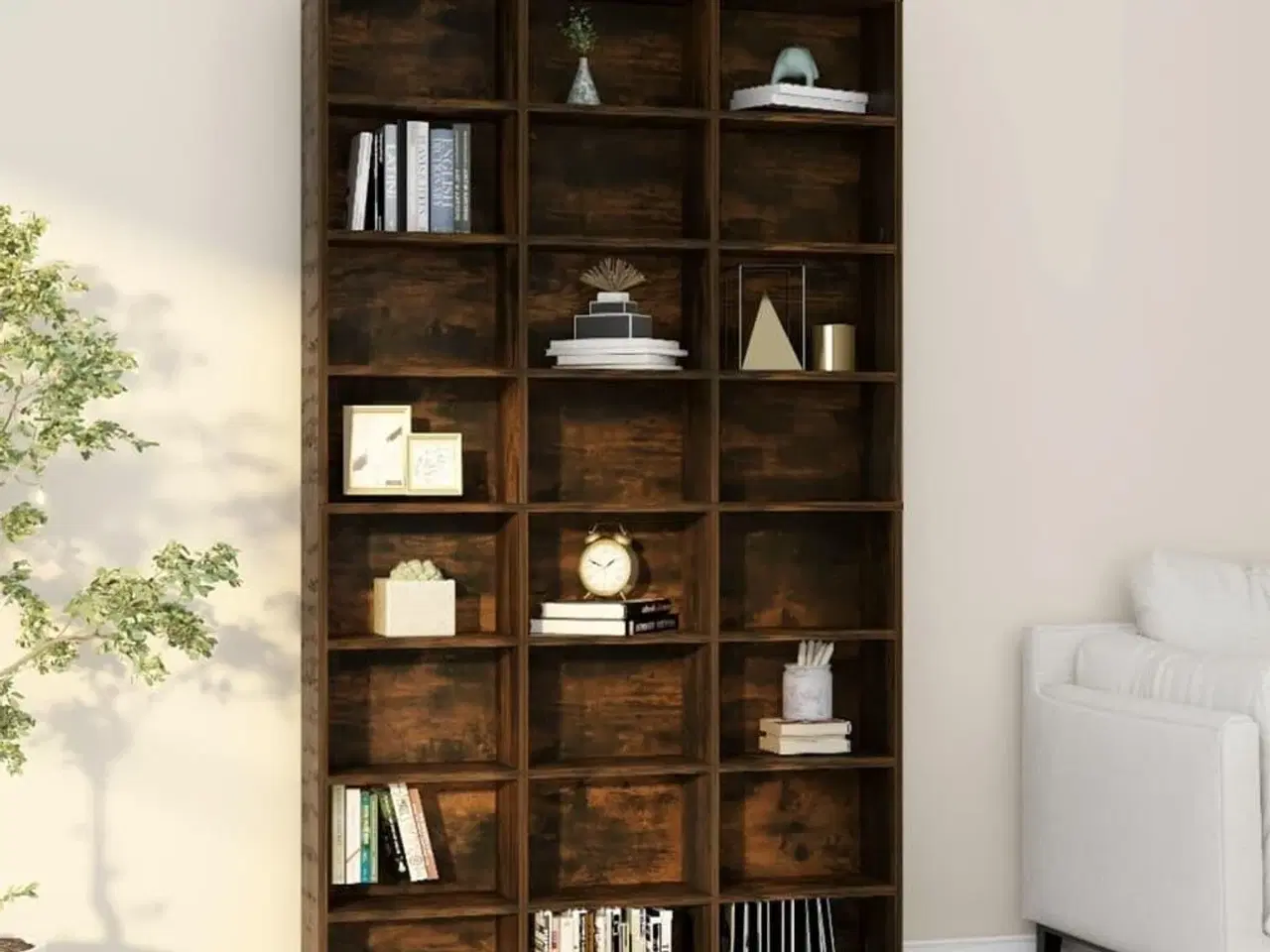 Billede 1 - Reol 102x23x177,5 cm konstrueret træ røget egetræsfarve
