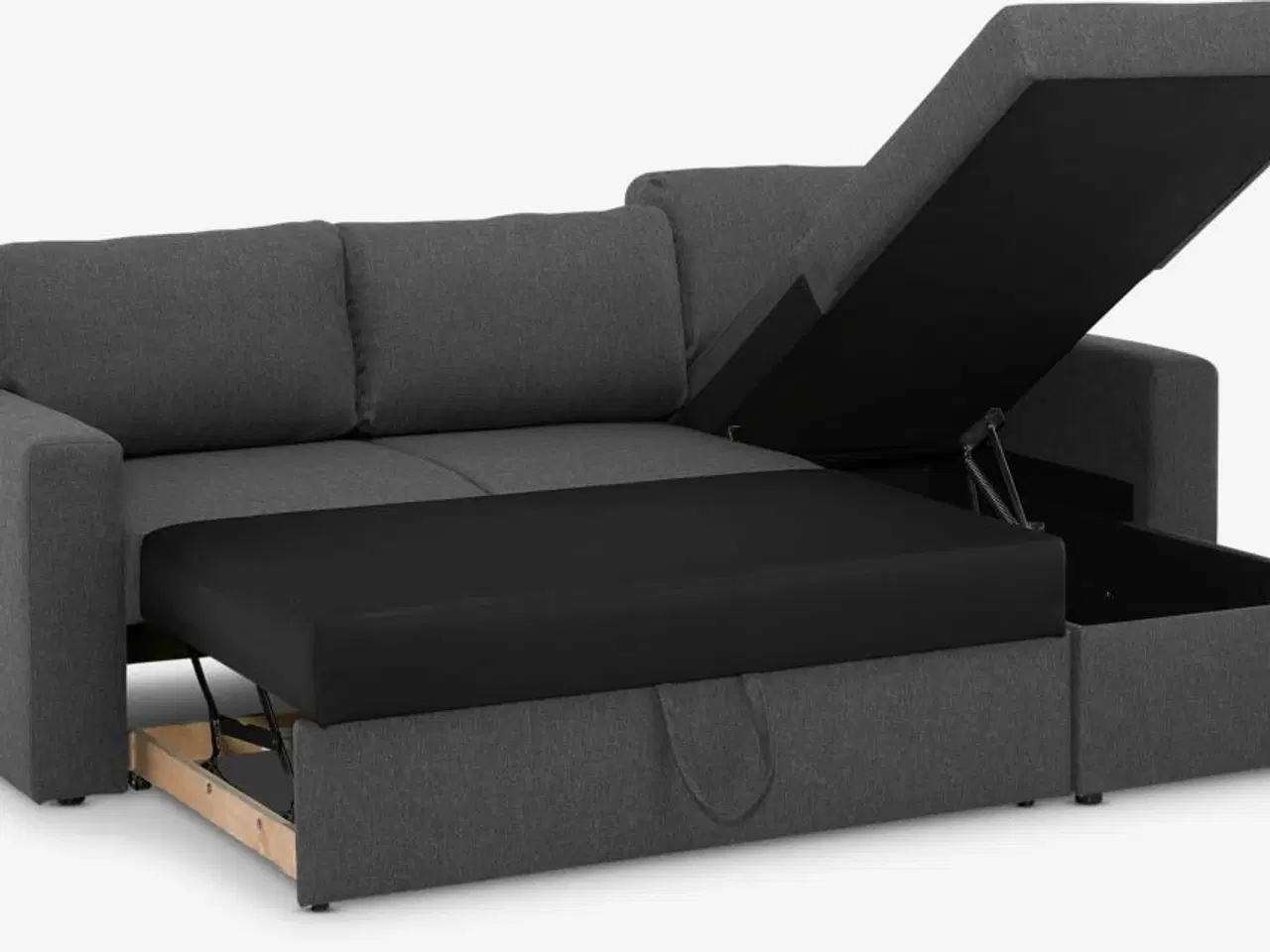 Billede 2 - Sovesofa med chaiselong - Med opbevaringsplads