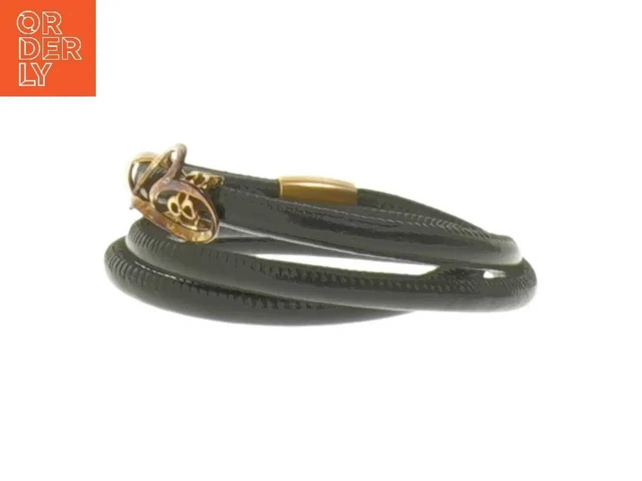 Billede 3 - Sort læderarmbånd med guld detaljer fra Christina Watches (str. Ø 5,5 cm)