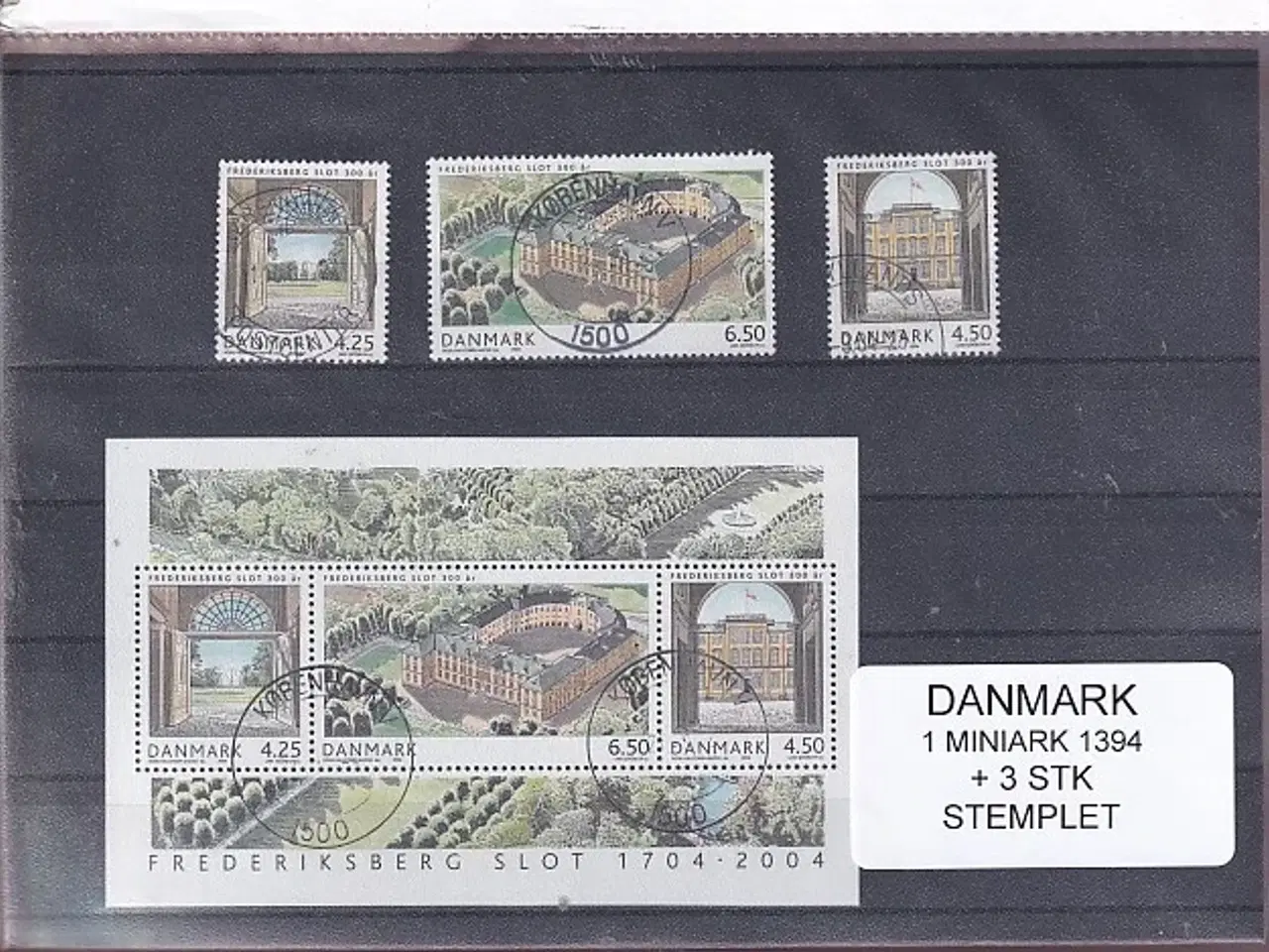 Billede 1 - Danmark - Miniark 1394  + enkeltmærker - Stemplet