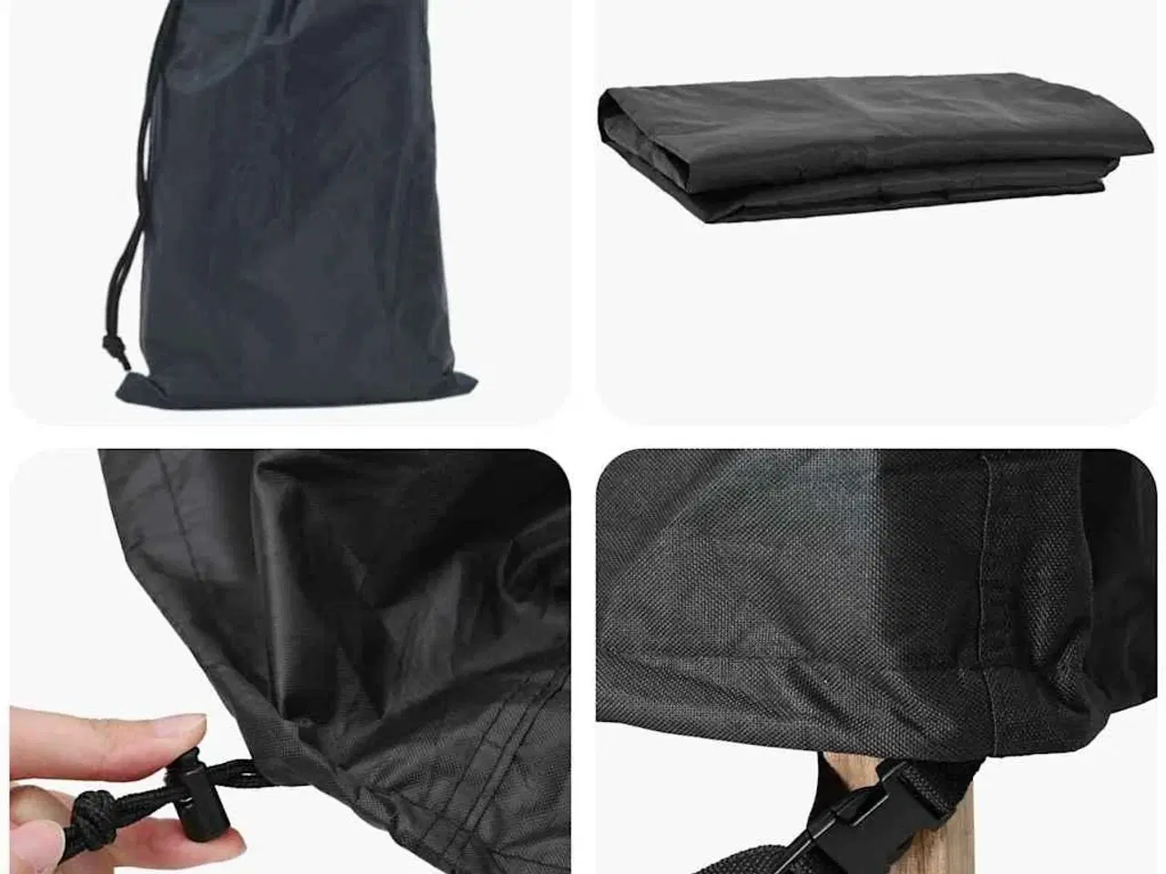 Billede 7 - Overtræk til havemøbler Sort 255 x 255 x 80 cm 210D Oxford Stof