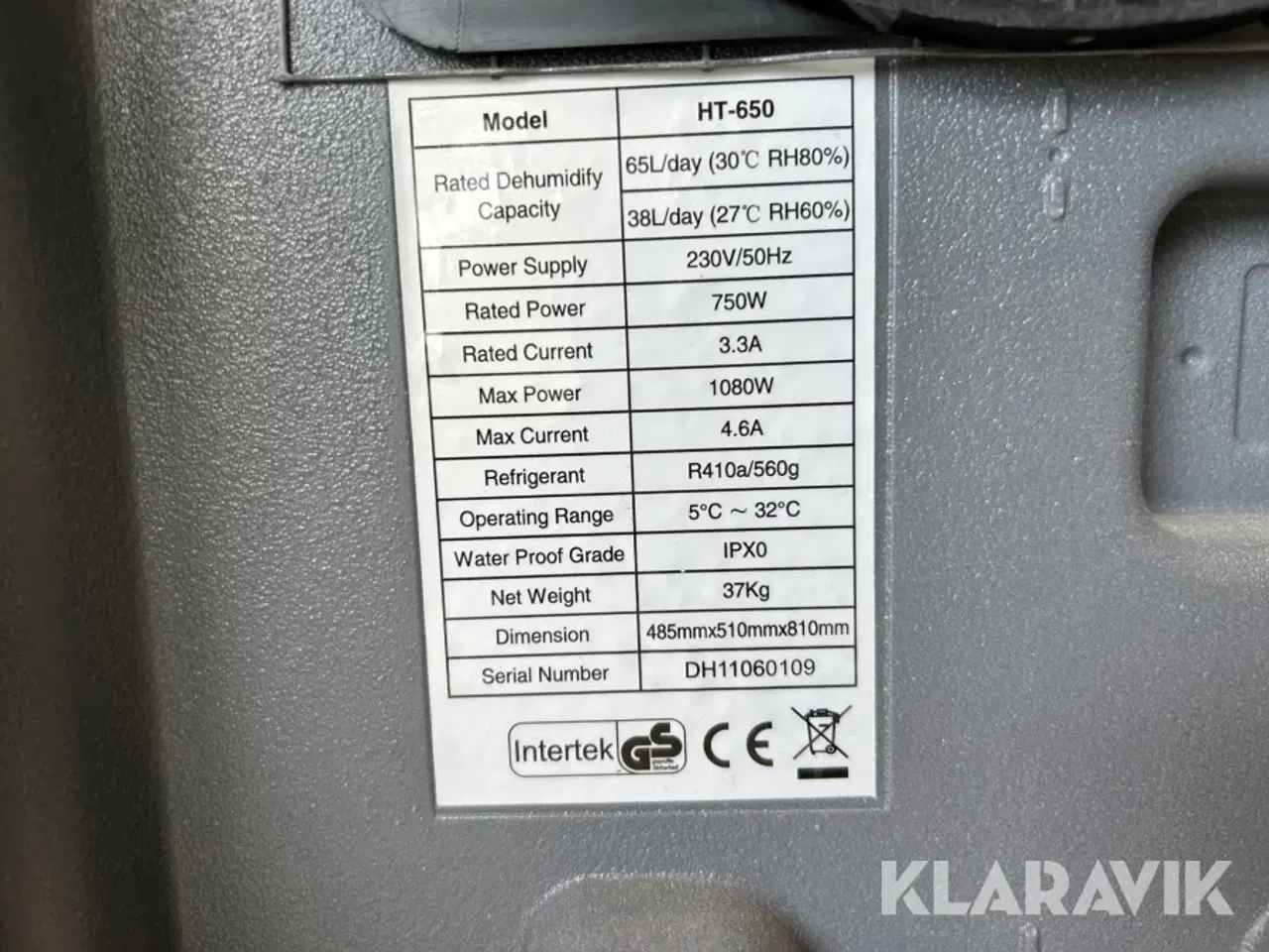Billede 4 - Affugter Intertek HT 650