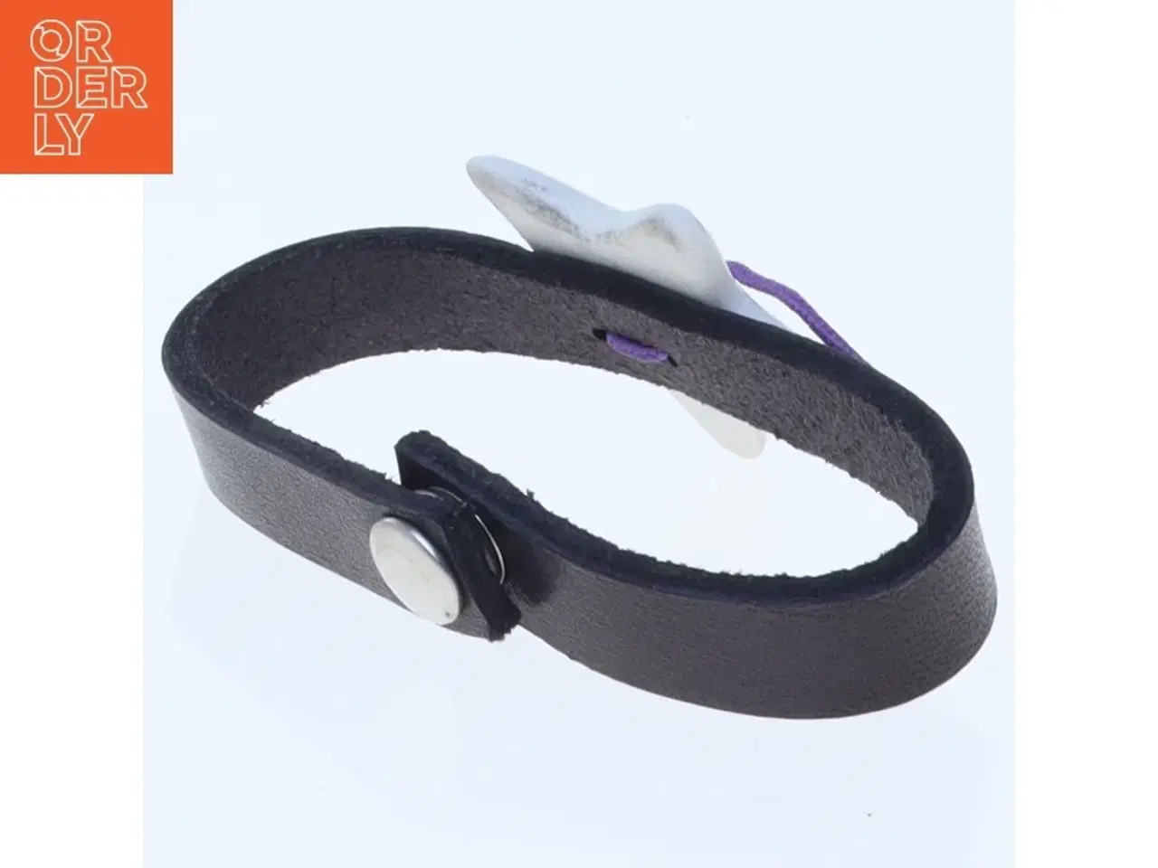 Billede 2 - Louise Kragh læderarmbån med porcelænsstjerne fra Louise Kragh (str. Ø 5 cm)