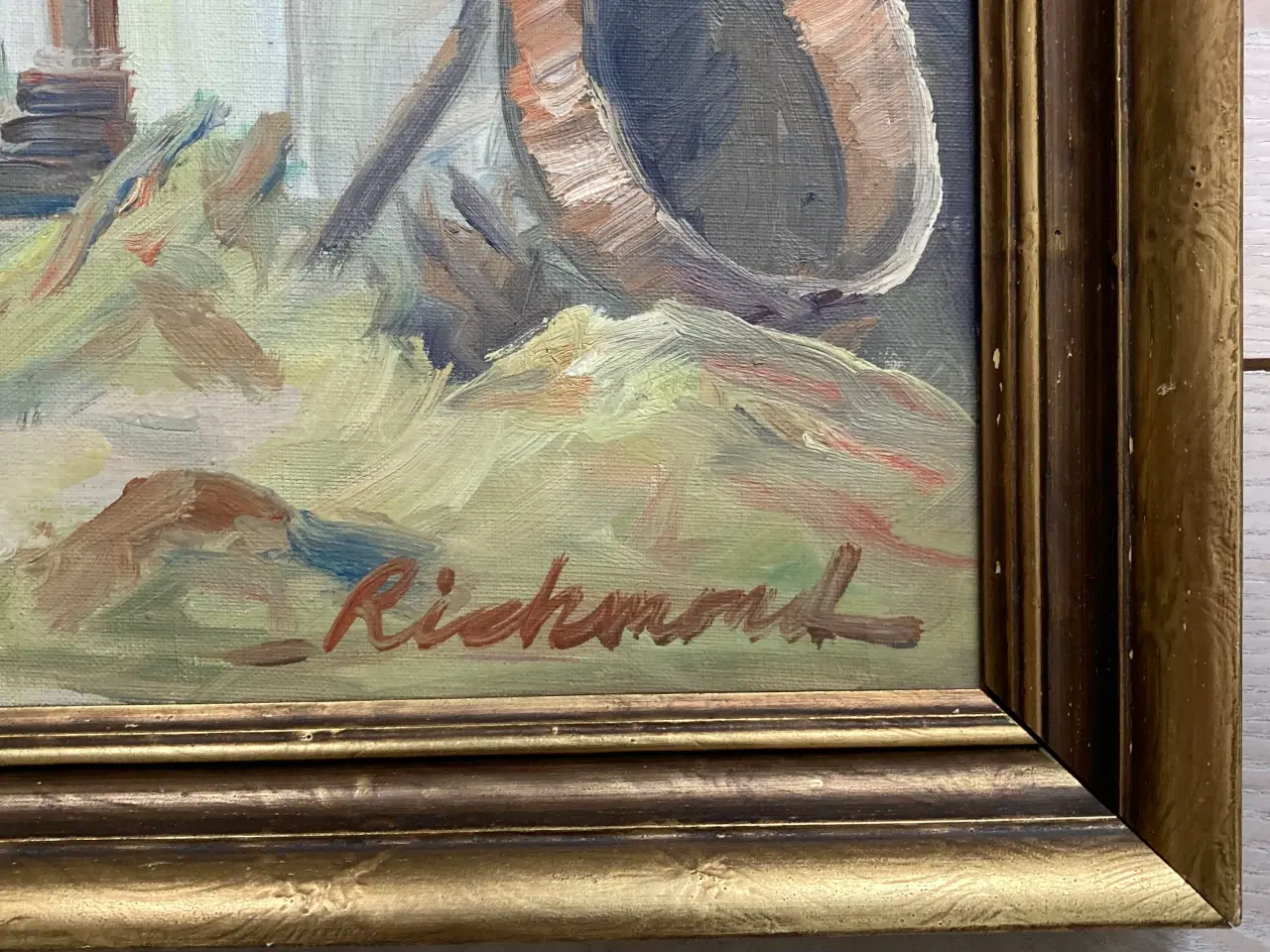 Billede 2 - Maleri olie på lærred, signeret "Richmond" landsk