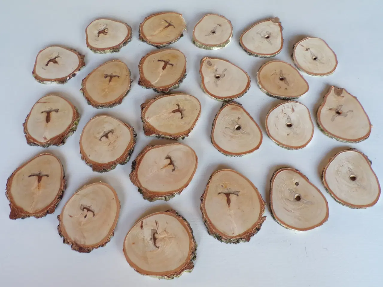 Billede 1 - NYE Unikke Træskiver i Birketræ med mønster / hul