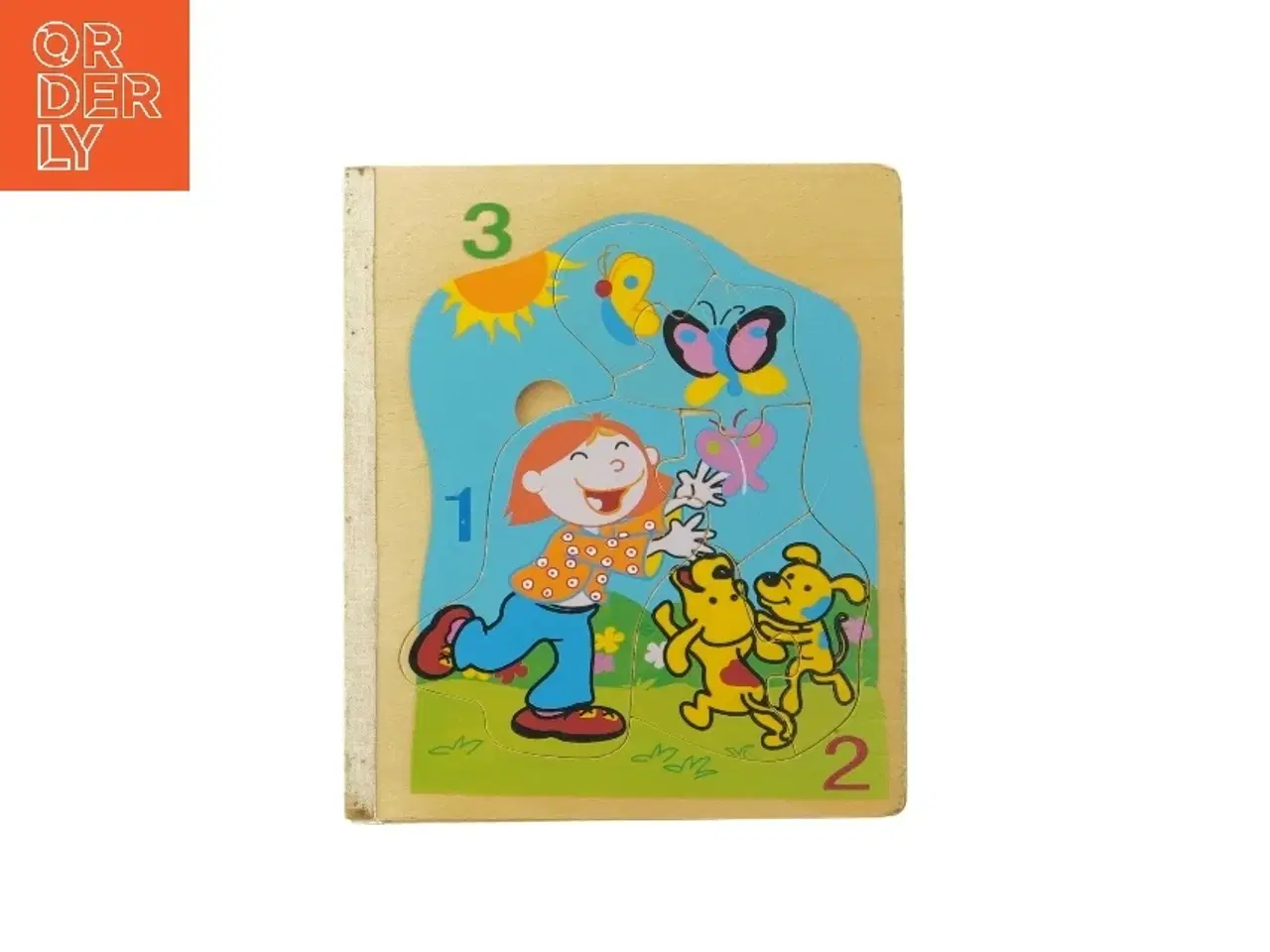 Billede 1 - Træpuslespil med tal (str. 17x15x2,5 cm)
