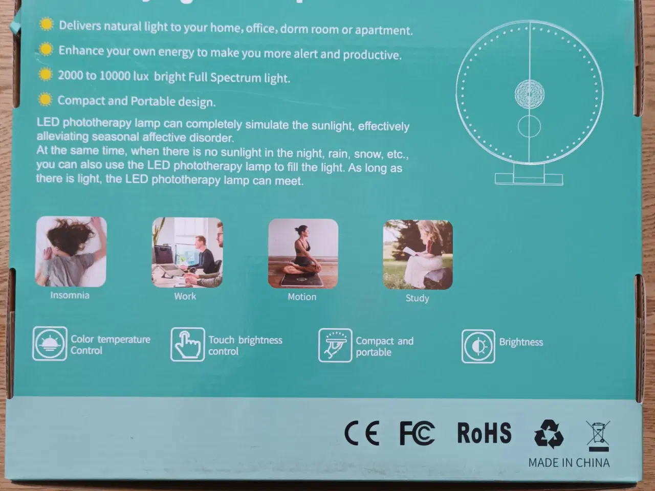 Billede 2 - Lys-terapi lampe, JSK-60, for øget mental sundhed.