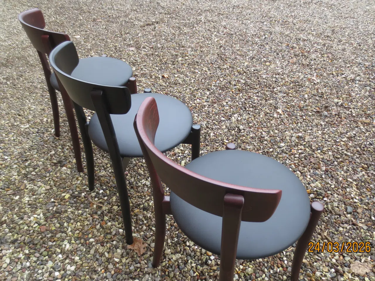 Billede 4 - 3 stk Høffer Spisestole med sort læder