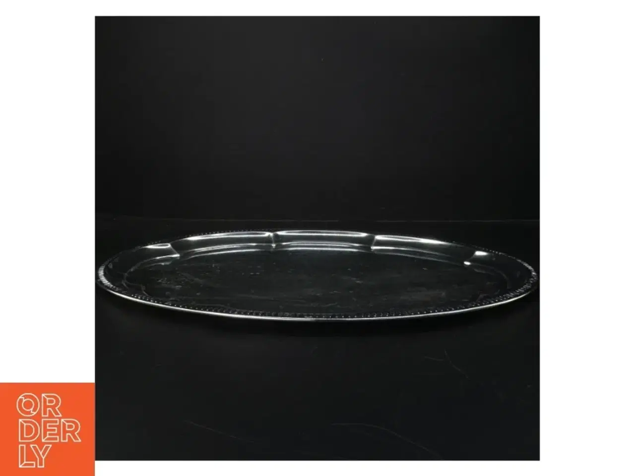 Billede 1 - Sølvfarvet ovalt serveringsfad (str. 44 x. 34 cm)
