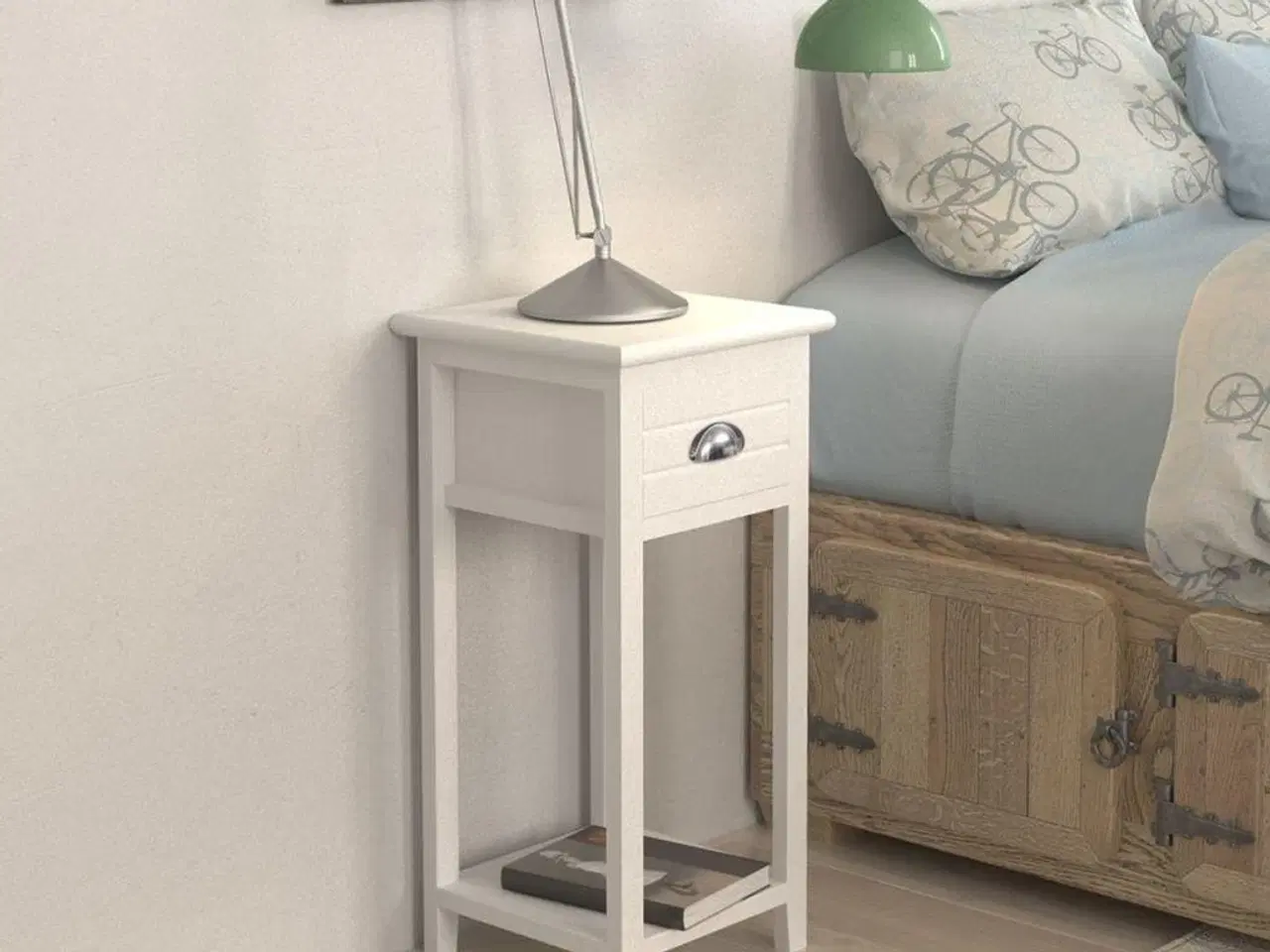 Billede 1 - Sengebord med 1 skuffe hvid