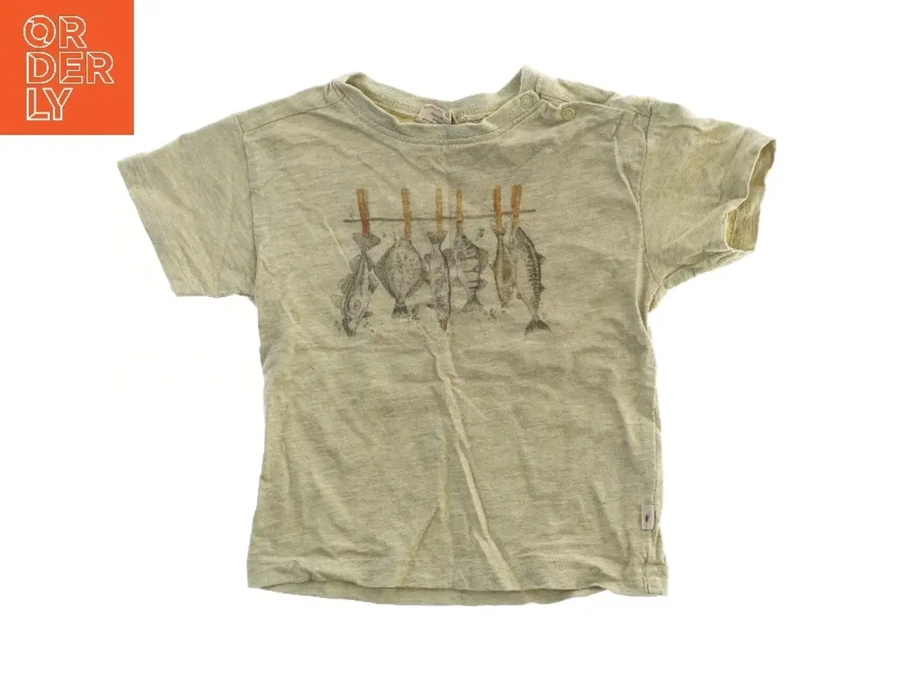 Billede 1 - Børne T-shirt med fiskemotiv fra Wheat (str. 86)