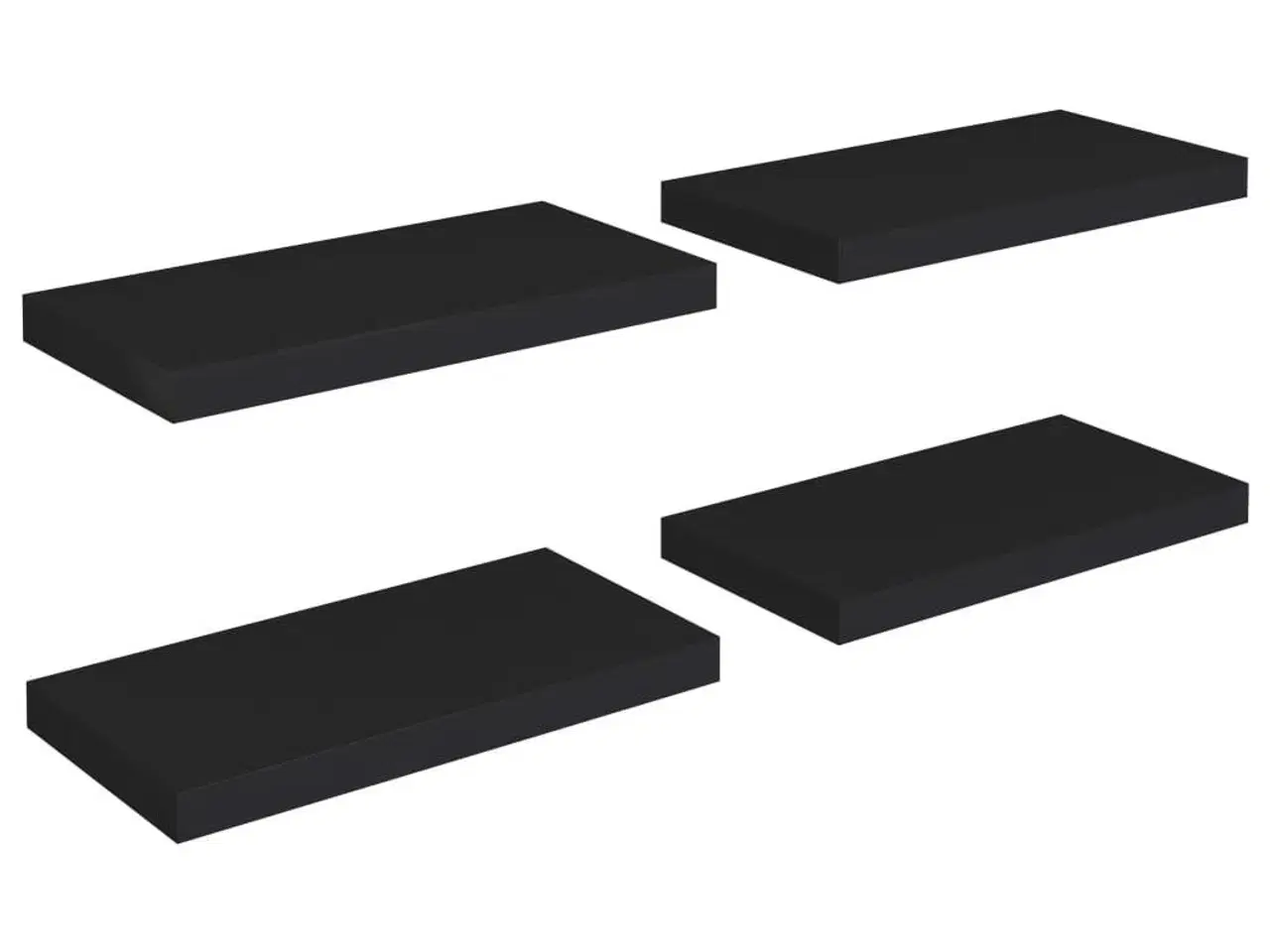 Billede 2 - Væghylder 4 stk. 50x23x3,8 cm MDF sort