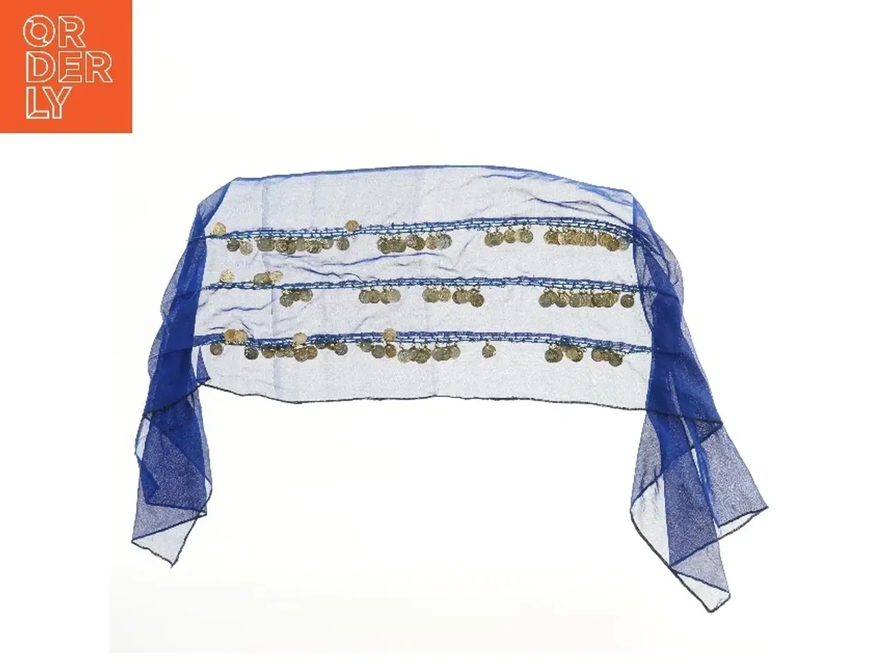 Billede 2 - Mavedans tørklæde med mønter (str. 150x35 cm)