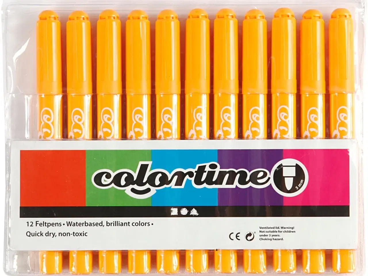 Billede 1 - Colortime Varm Gul Tusch 5 mm - 12 stk.