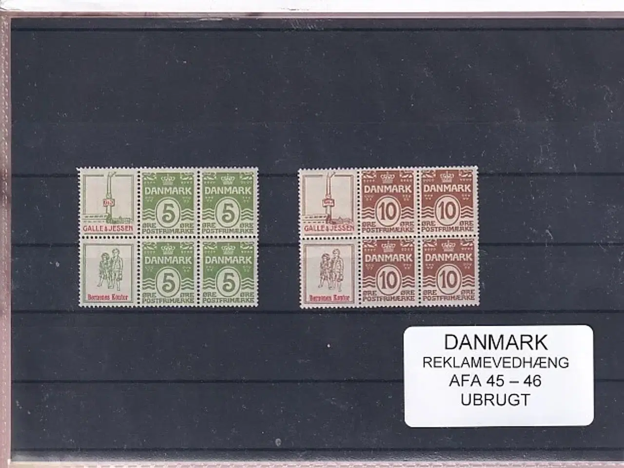 Billede 1 - Danmark - Reklamevedhæng AFA 45 - 46 - Ubrugt