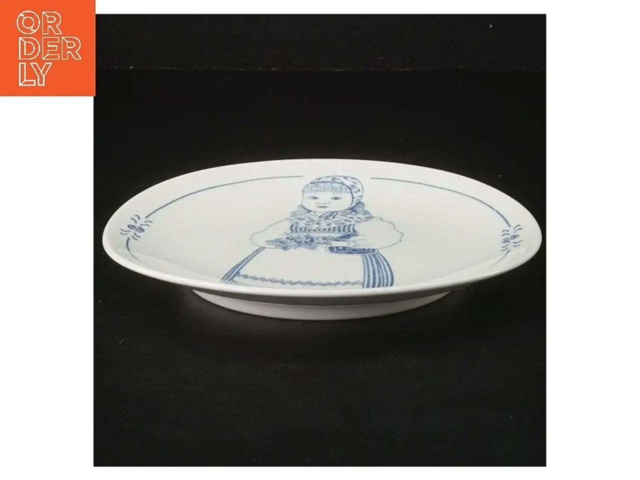 Billede 2 - Decorativ tallerken med blåt mønster fra Rrstrand (str. Ø 16,5xØ18 cm)