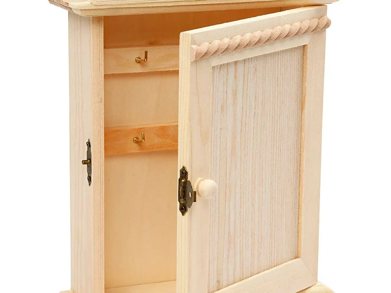 Billede 1 - Elegant Træ Nøgleskab 18x6x22 cm med 6 Kroge