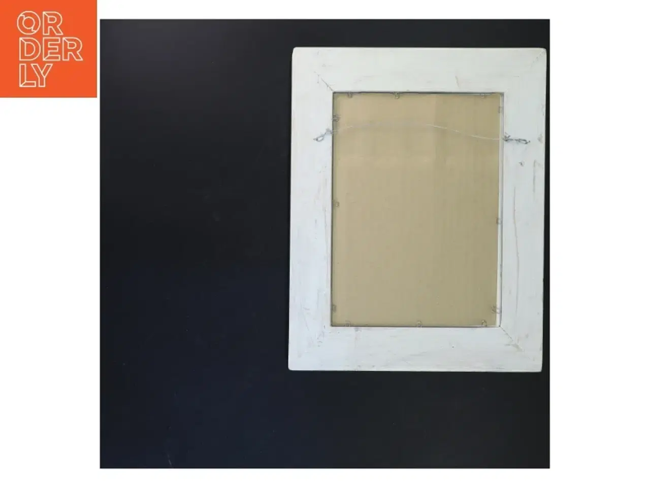 Billede 3 - Hvid billedramme med blomstermotiv (str. 30x25 cm)