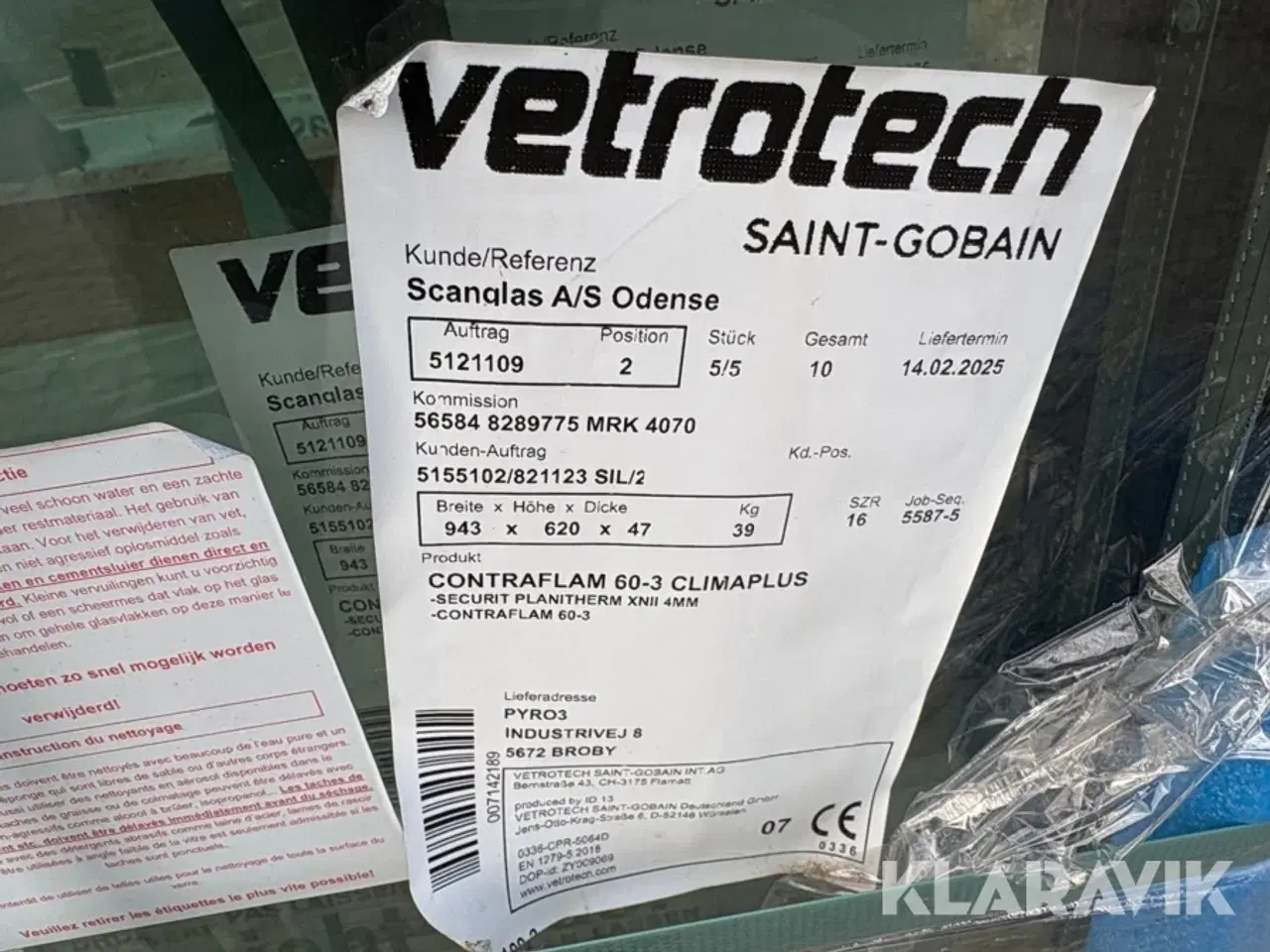 Billede 7 - Vinduer Vetrotech Contraflam 60-3 Climaplus 943x620x47mm - 5 styk