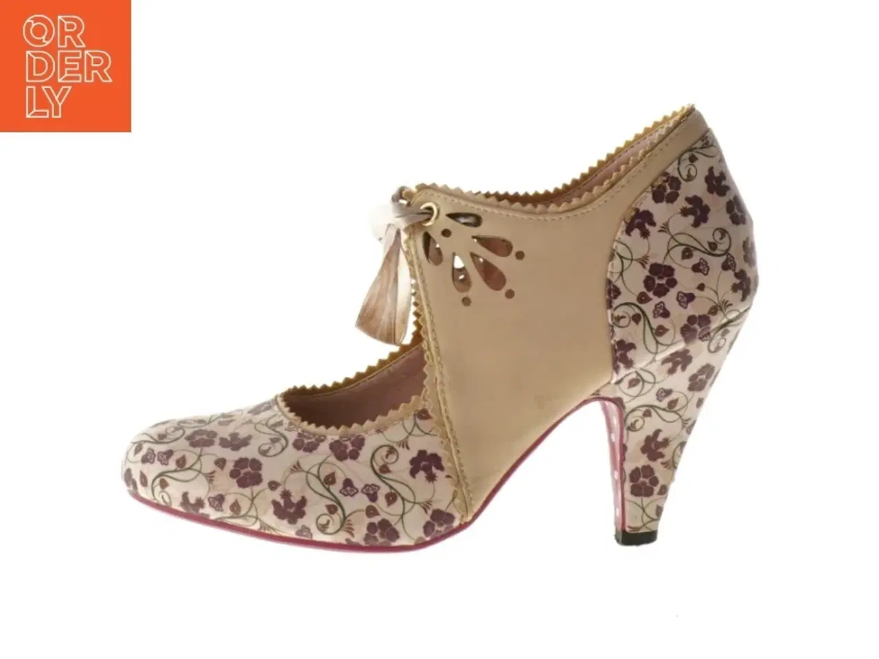 Billede 1 - Blomstrede pumps med sløjfe fra Banned (str. 37 )