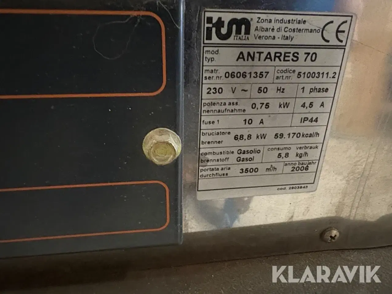 Billede 3 - Varmekanon ITM ANTARES 70