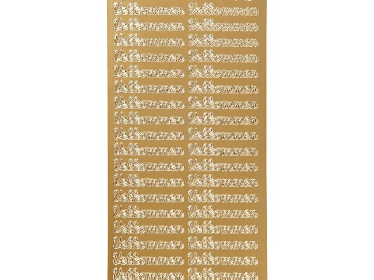 Billede 1 - Stickers, velkommen, ark 10x23 cm, guld, 1 ark