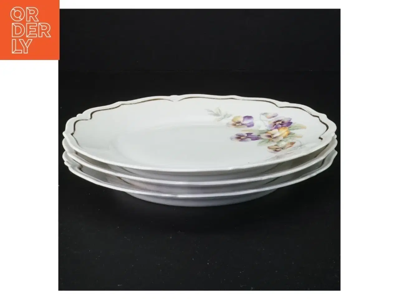 Billede 1 - Blomstret porcelænstallerkener fra Bavaria (str. Diameter 21 en halv cm)