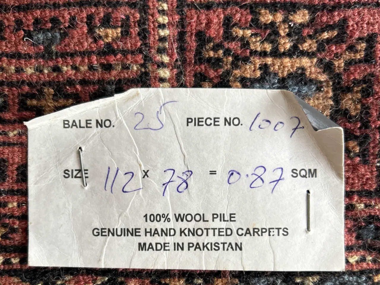 Billede 3 - 🇵🇰 Ægte Håndknyttet Pakistansk Bukhara Tæppe