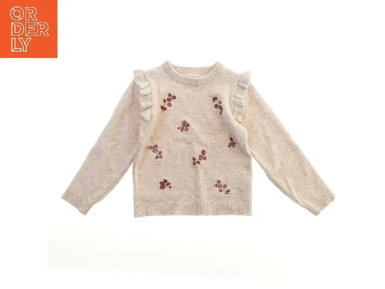 Billede 1 - Børnesweater med flæser og blomstermønster fra Minymo (str. 122)