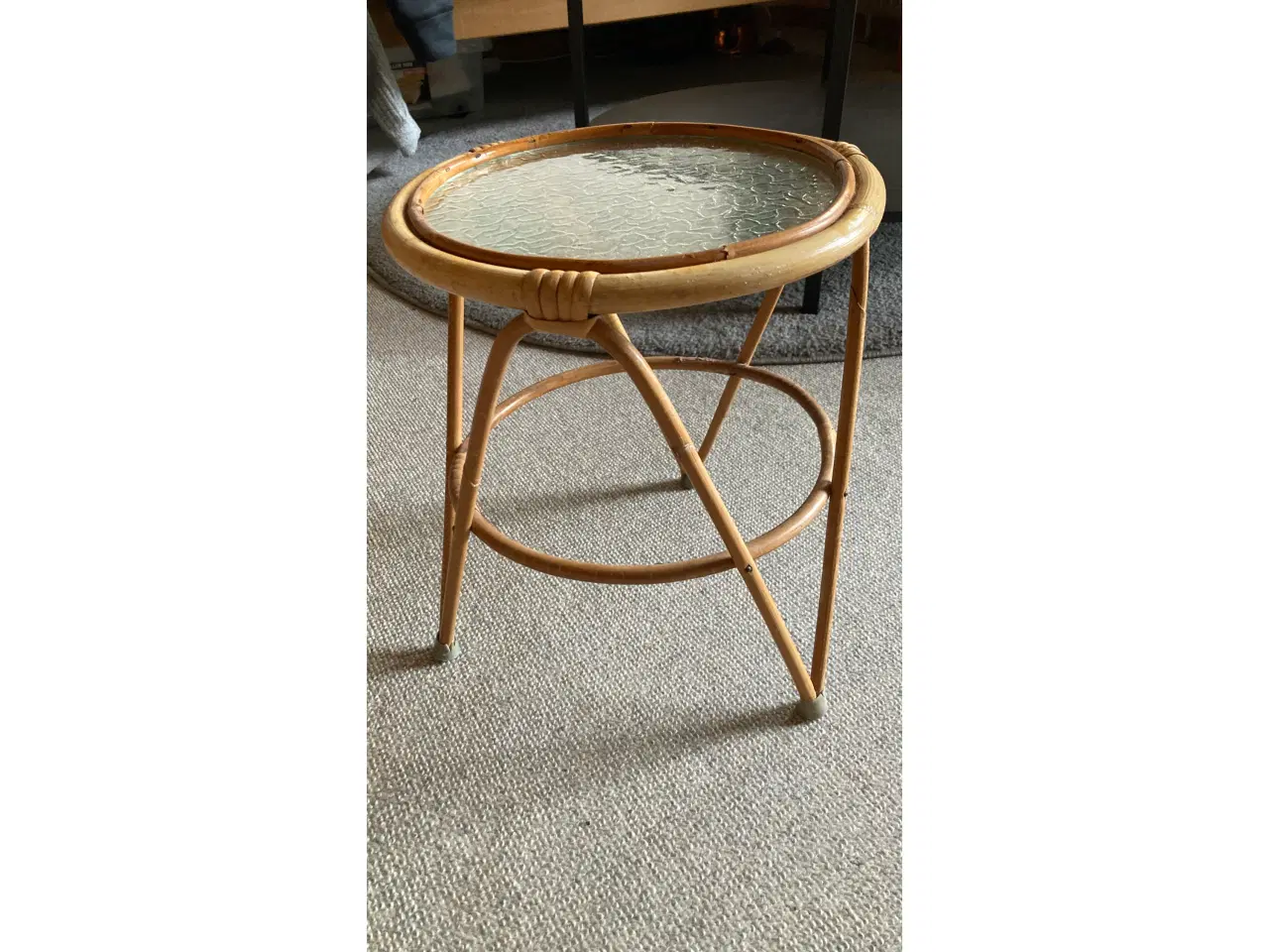 Billede 1 - Vintage blomsterbord (glas/bambus) sælges
