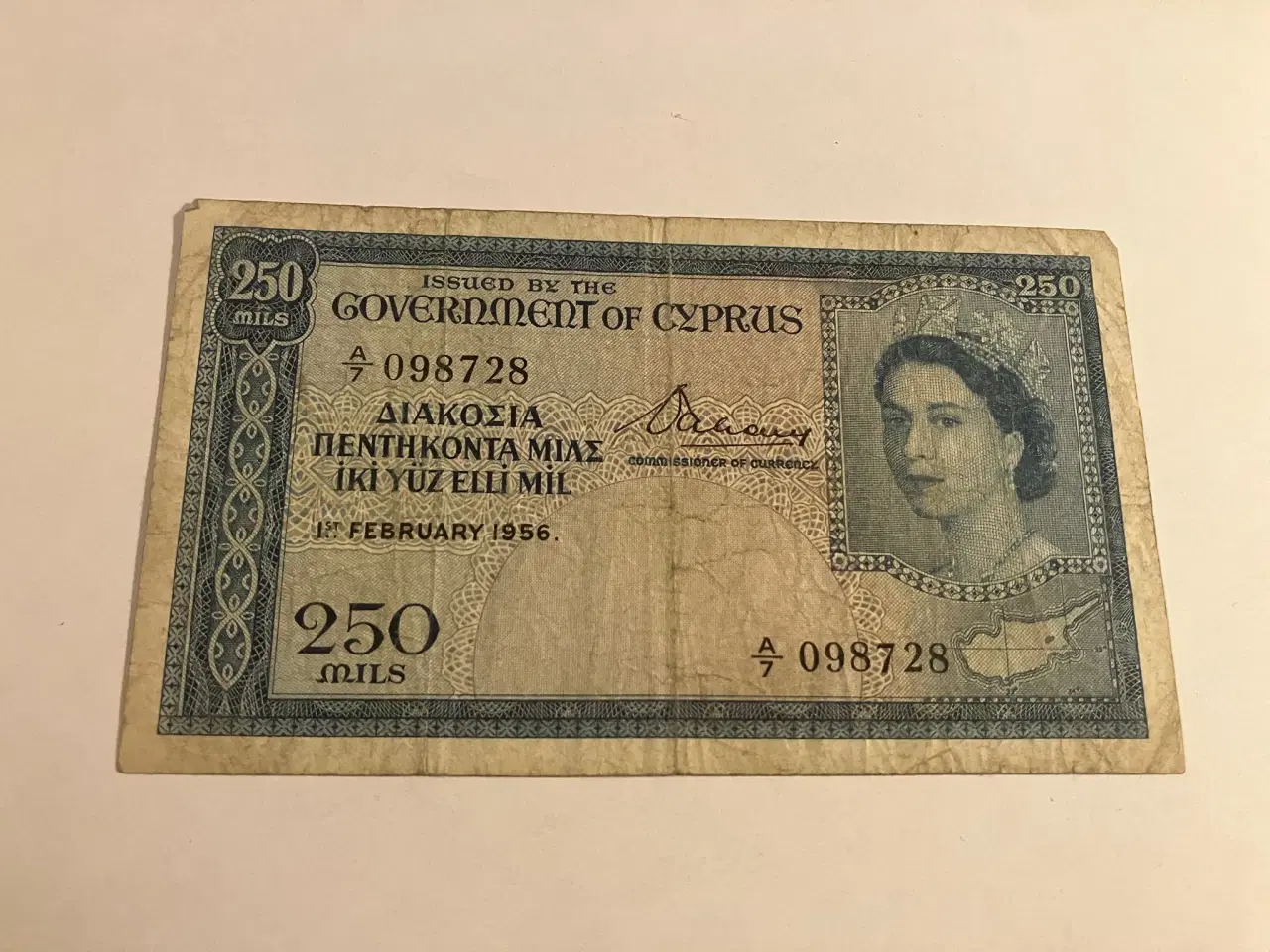 Billede 1 - 250 Mils Cyprus 1956