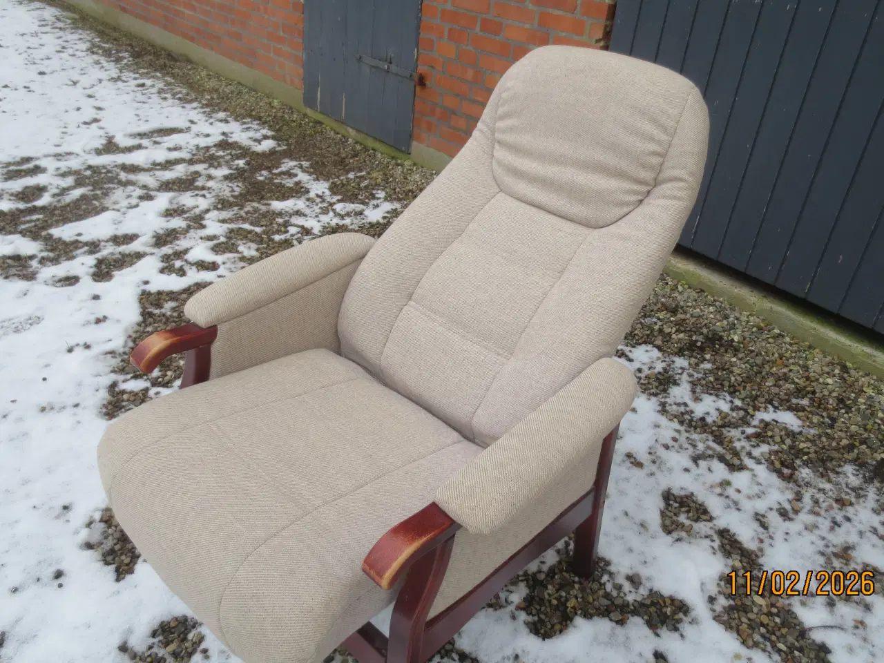 Billede 4 - 1 stk Farstrup Otiumlænestol med Grå stof