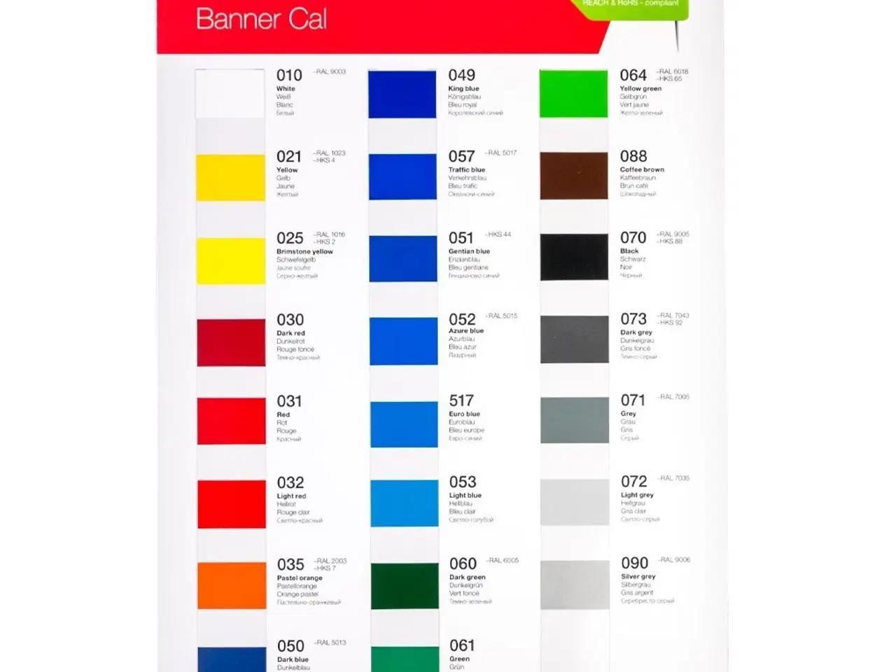 Billede 1 - Oracal 451 Farvekort