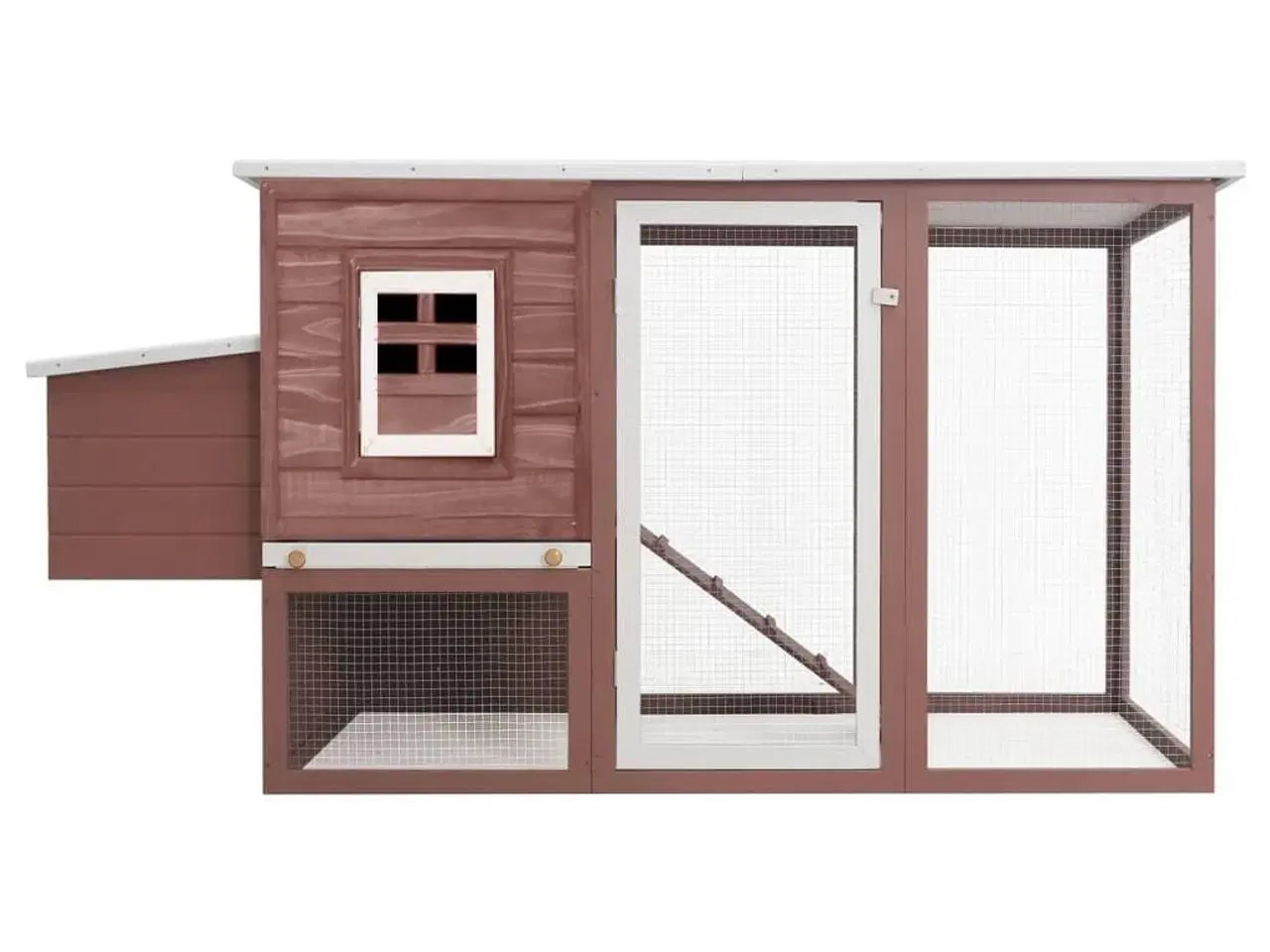 Billede 2 - Udendørs hønsehus med 1 redekasse træ brun