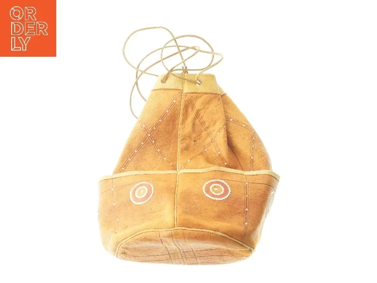 Billede 5 - Dekorativ læderpose (str. Ø 22x31 cm)