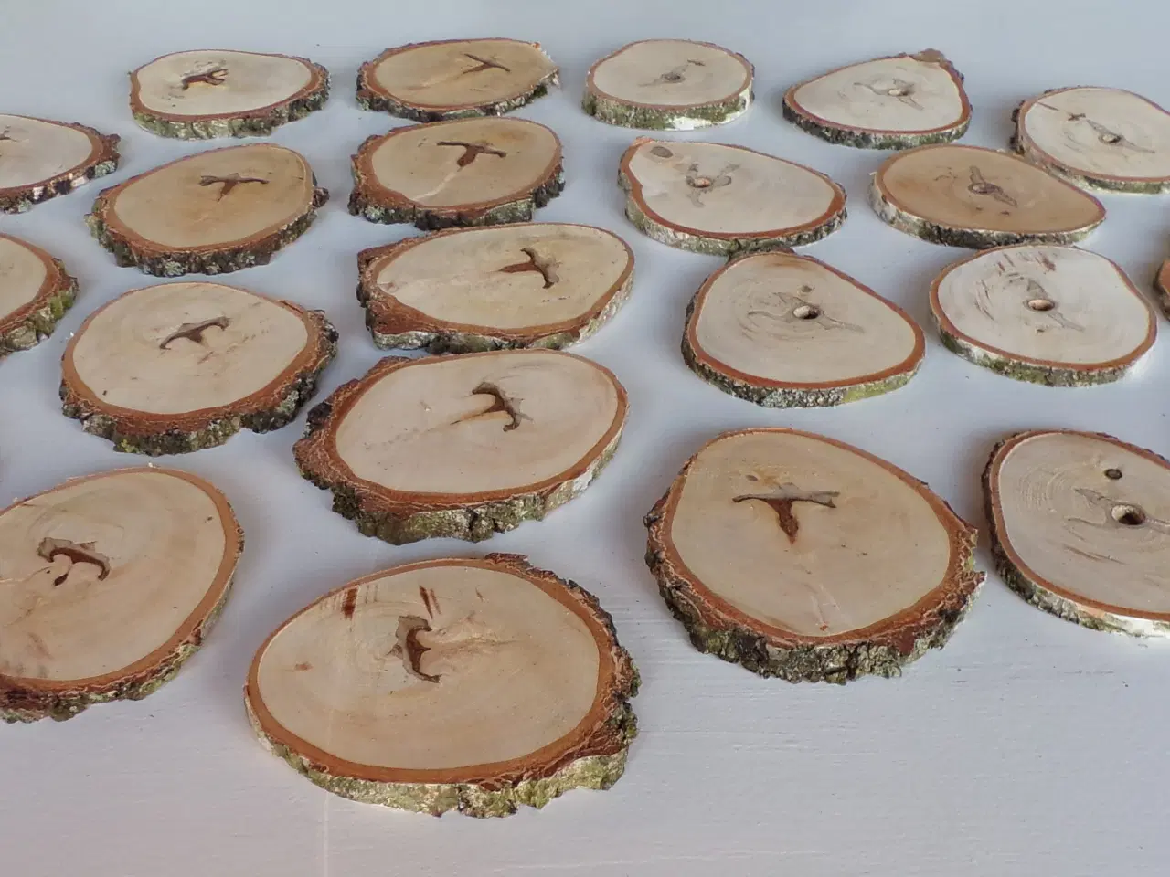 Billede 2 - NYE Unikke Træskiver i Birketræ med mønster / hul