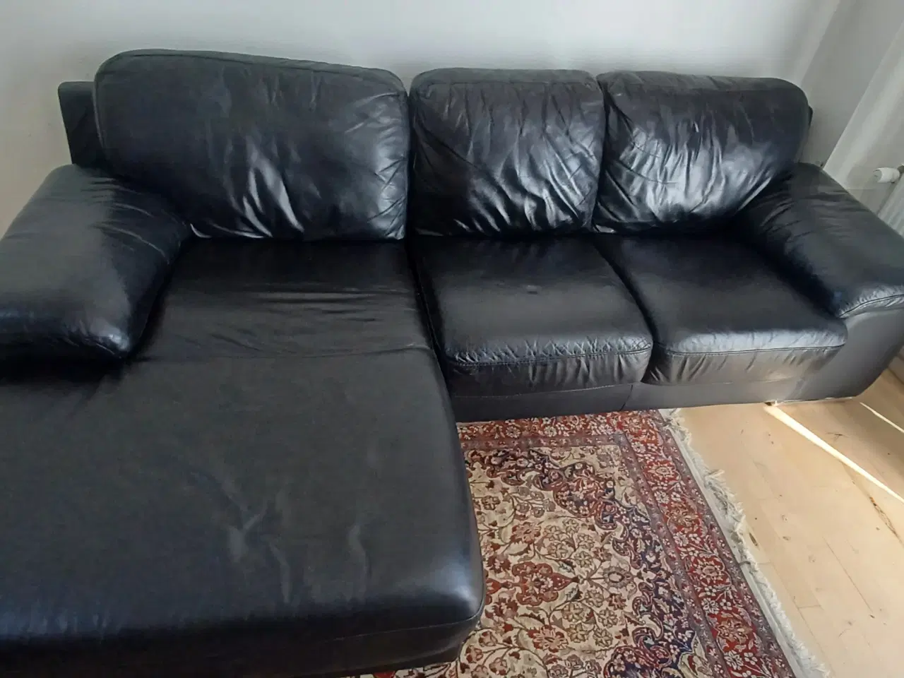 Billede 1 - Lædersofa med Chaiselong 
