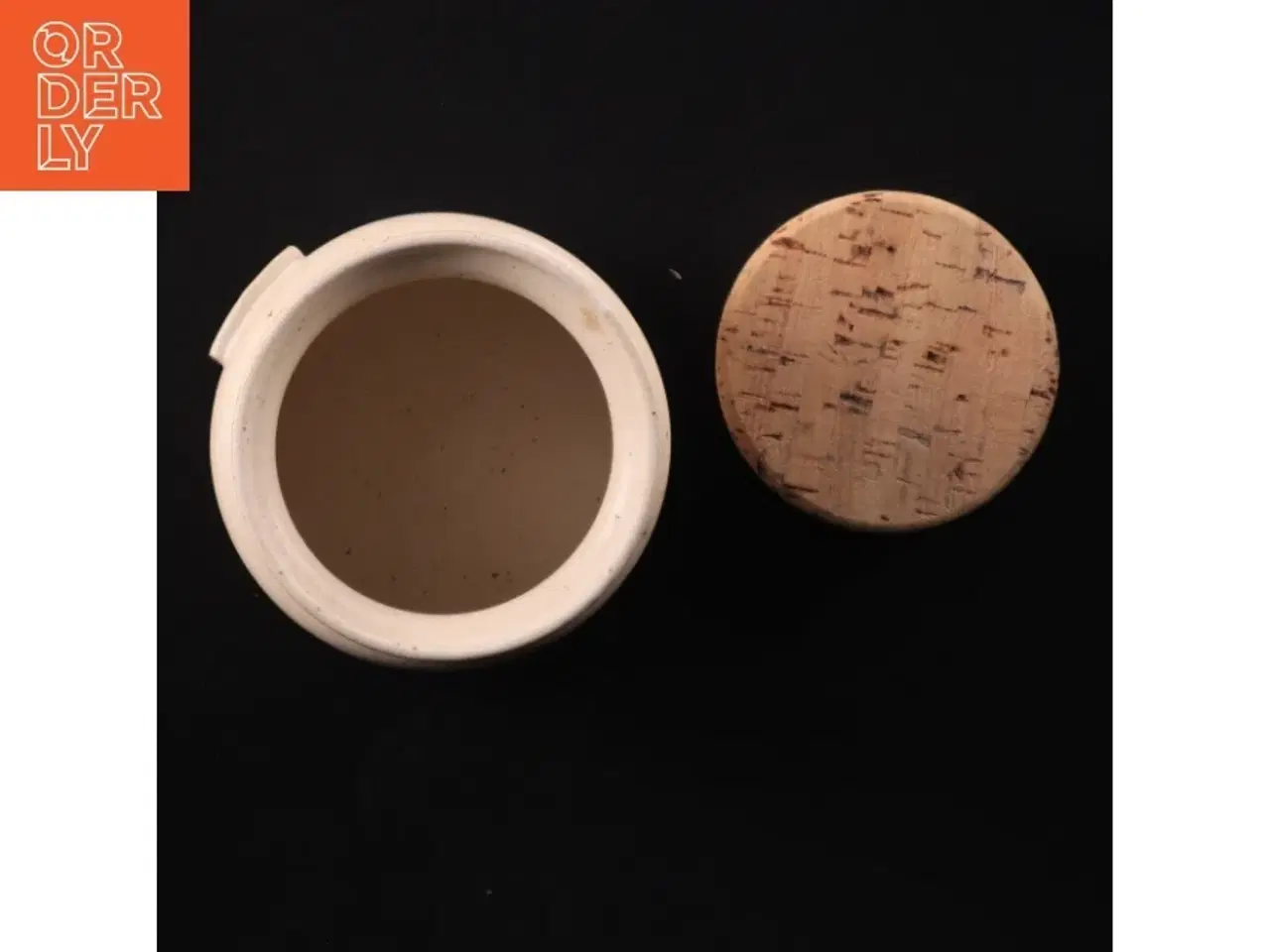Billede 6 - Keramik tekrukke med korklåg (str. 10 x 11 cm)