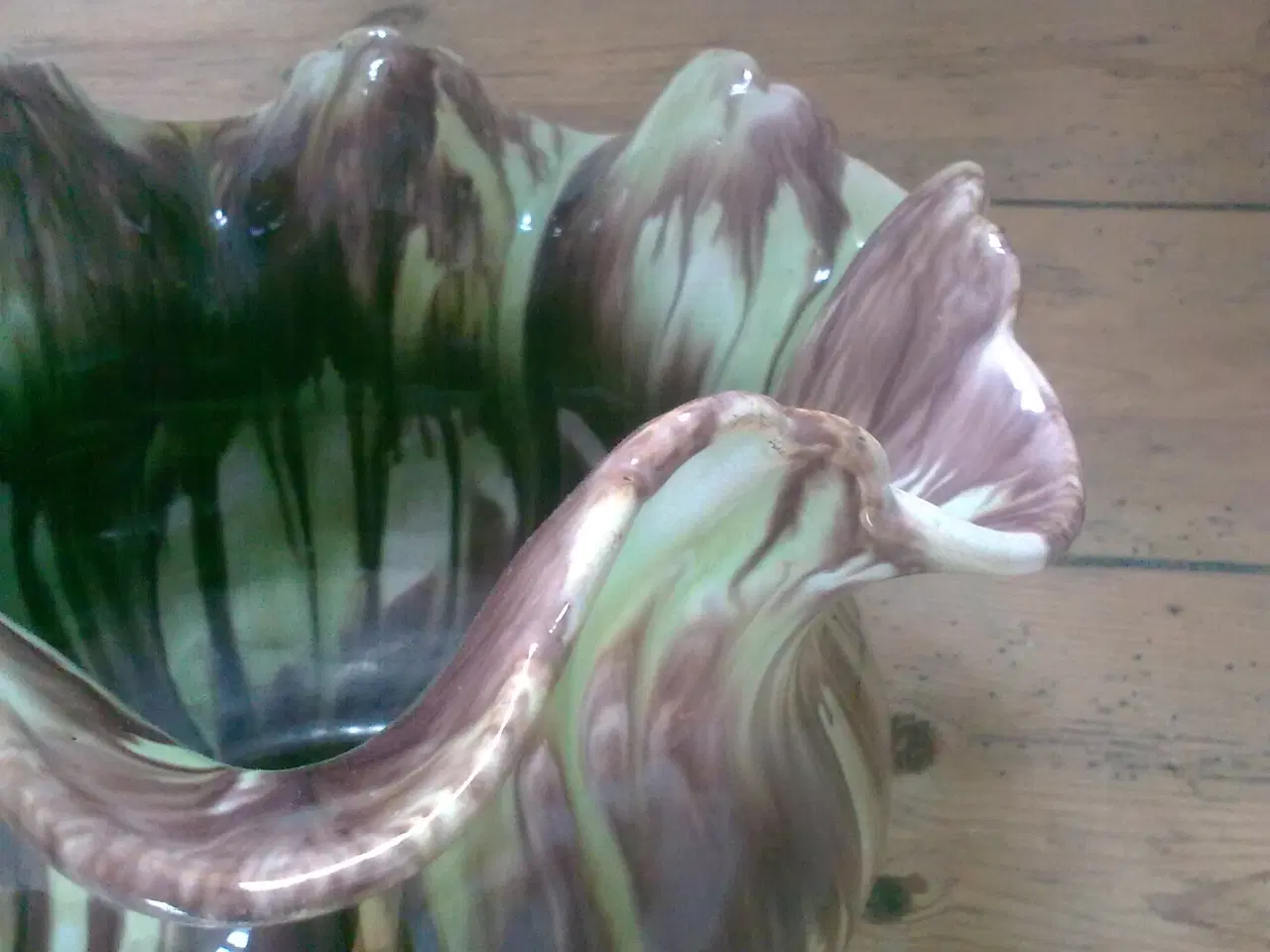 Billede 1 - Potteplante KÆMPE ler krukke DK løbeglasur