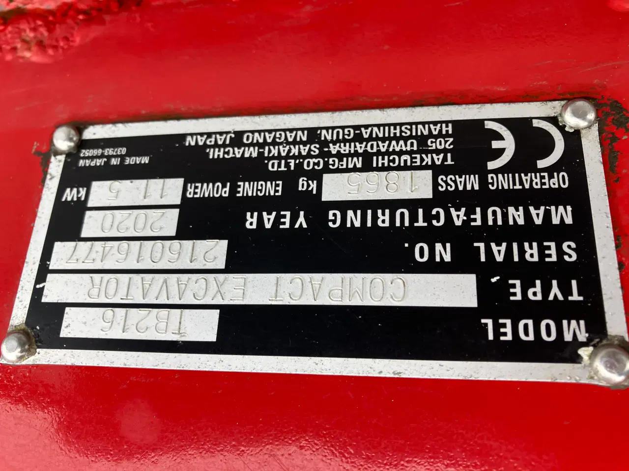 Billede 6 - Takeuchi TB216 Lav timetal 1650 timer