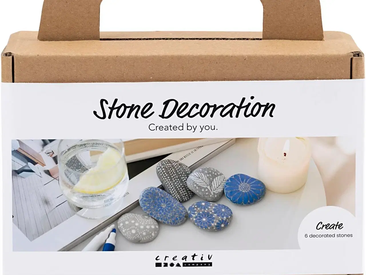 Billede 1 - Mini DIY Kit Stendekoration, blå, 1 pk.